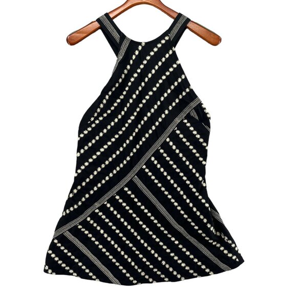 Free People Juni Mini Dress Black White Sleeveless Open Back Adjustable Size S - Picture 3 of 13